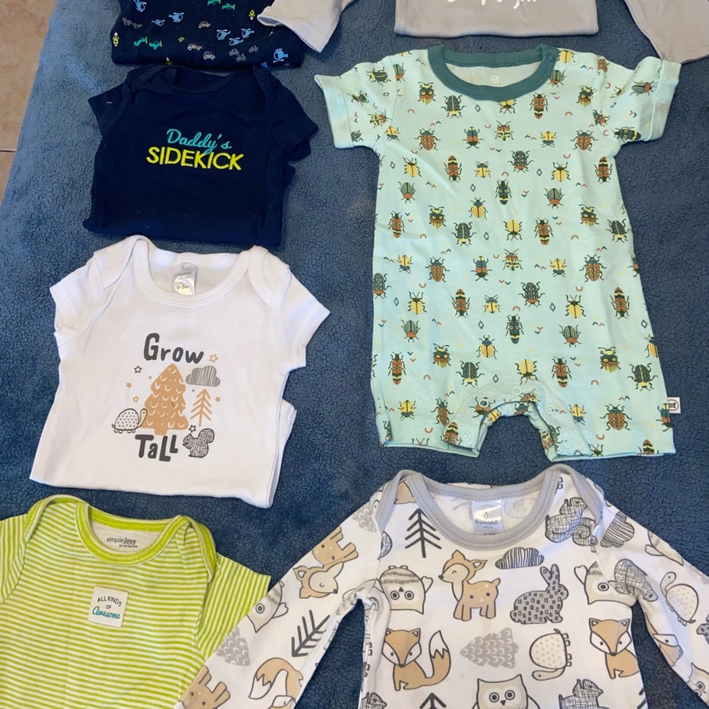 Green Bug Print Kids One Piece